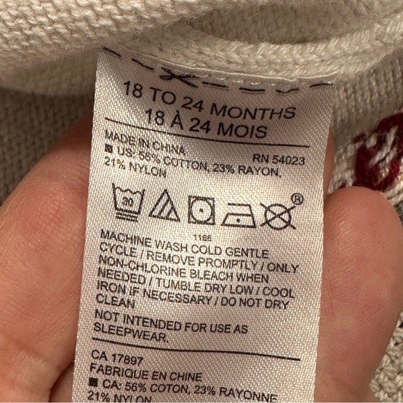 Janie and Jack Fair Isle sweater, size 18-24 mo., cotton blend, buttons,‎ cozy - Picture 6 of 7